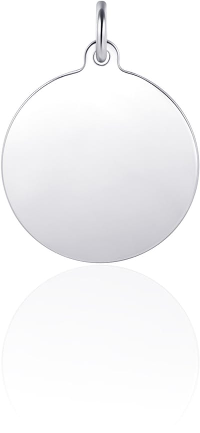 Gisser Jewels - Hanger excl. Collier - Cirkel Graveer baar - 15mmØ - Gerhodineerd Zilver 925