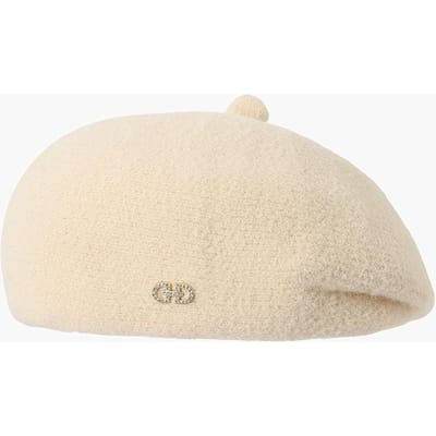Koreaanse Versie van De Wollen Baret Herfst en Winter Retro Literaire Schildershoed Veelzijdig Gezicht Toont Klein Warme Knop Hoed Trendy One Size beige