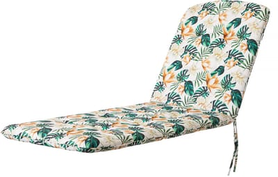 Hobbygaren Tuinkussen Beatriz 3D Witte Bloemen voor ligbed 185x60cm - Waterafstotende stof - UV bestendig