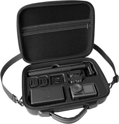 Draagtas voor Osmo Action 6, Accessoires voor Vlogcamera, Reisoplossing, PU Leer, Schouderriem, Bescherming en Opslag