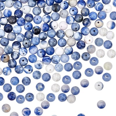 Dailygoods - Kralen - Natuurlijke sodalietkralen - Voor sieraden maken - Blauw - Edelsteenkralen - Ronde losse kralen - Geschikt voor armbanden en hal