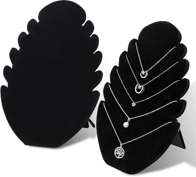Zwarte fluwelen sieradenstandaard - 2 stuks voor halskettingen en accessoires