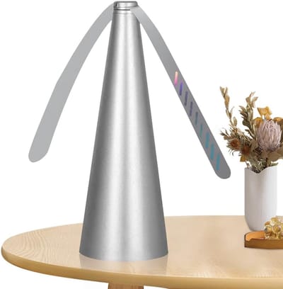 Vliegenventilator Tafelmodel - Insecten Wering - Binnen Buiten - Zachte Vleugels - 17 cm - Zilver