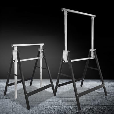 Steigerbok Set - Werkbok Klapbok - Verhoogd Werkvlak Creëren - 7-voudig In Hoogte Verstelbaar - 82-130 cm - Zwart