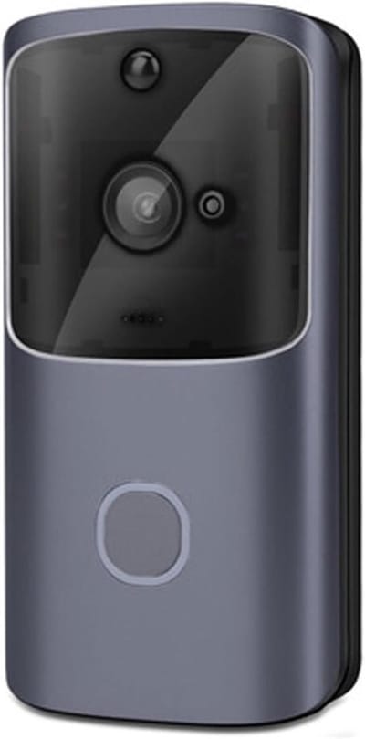 Visuele Deurbel - Slimme Camera - Huisbeveiliging Thuis - Draadloze WiFi Verbinding - 166 Graden Kijkhoek - Grijs