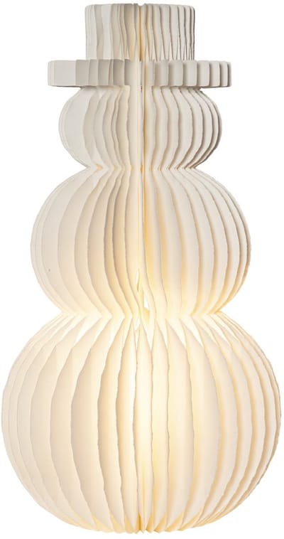 Star Trading White Paper Snowman, uitwaaierend, geschikt voor E14-fittingen, opvouwbaar, H 50 cm, Ø 25 cm