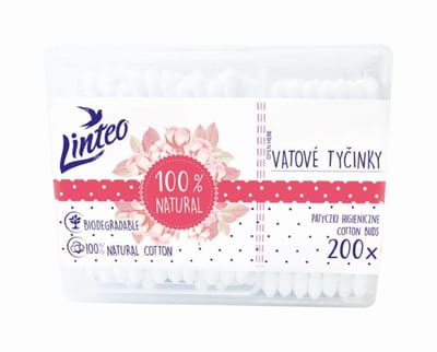 Linteo Baby wattenstaafjes 200 stuks papier - Katoenen oordopjes
