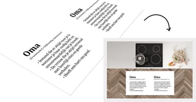 Keukenloper - Loper keuken - Woordenboek - Quotes - 'Oma' - Spreuken - 120x60 cm - Keukenloper vinyl