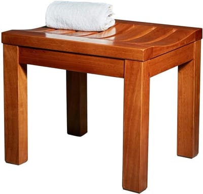 Douchekruk Hout - Badkamer Zitje - Veilig Douchen - Hoge Draagkracht - 36cm Hoog - Natuurlijk Hout