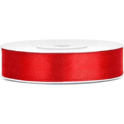 Satijn Lint Rood (12mm/rol 25m)