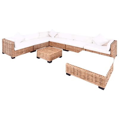 vidaXL - Loungeset - natuurlijk - rattan - 27-delig