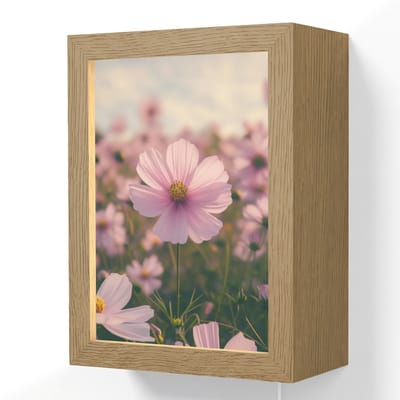 Wandlamp 15x20 cm - Oplaadbaar - Bloemen - Paars - Wazig - Wandlampen binnen woonkamer - Slaapkamer lamp met kabel - Decoratieve nachtlamp - Vloerlamp snoer