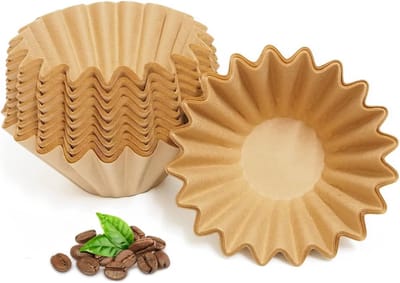 Filterkoffie - Basket Filter Coffee Filters - Wegwerpkoffiefilters voor 1-2 kopjes- verpakking van 200 papieren filtermandjes - natuurlijk bruin - voor Coffee Machine in Home-Cafe and Office -9.5x4.5x5.25cm