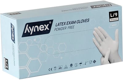 Hynex latex handschoenen maat XL Wit omdoos 1000 stuks poedervrij - 5,0gr MD - 10x100/box