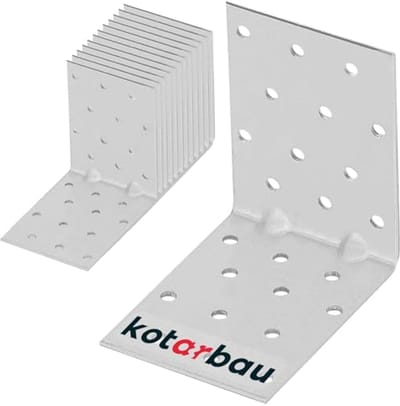 Set van 12 Hoekverbinders voor Zware Lasten - 80 x 80 x 60 mm - Thermisch Verzinkt Staal