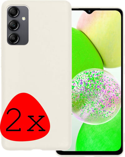 Hoesje 2 Stuks - Geschikt voor Samsung Galaxy A14 - Sterk & Shockproof - Case Siliconen - Back Cover - Telefoon Hoes - Wit