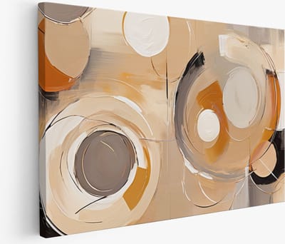 Saammp Muurcirkel Hout - Tijger op steen tijdens zonsondergang - Natuur - Dieren - Ø 80 - Wandcirkel - Wanddecoratie Cirkel - muurdecoratie Woonkamer - Slaapkamer decoratie - Rond Schilderij
