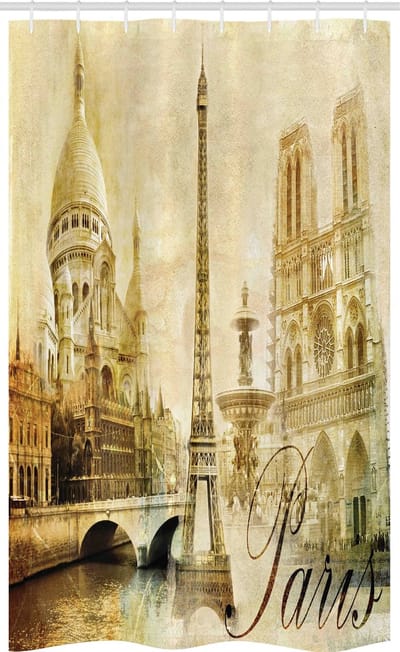 ABAKUHAUS Parijs – douchegordijn – vintage foto – 120x180 cm – beige