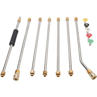 7 Stuks Hogedrukreiniger Pistool Verlenglans 5 Stuks Snelkoppeling Spuitmonden RVS 1 4in Hogedrukreiniger Accessoires