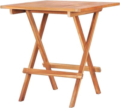 Bistrotafel Opvouwbaar - Hoge Tafel - Buiten Eten - Robuust Teakhout - 60 x 60 x 65 cm - Houtkleur
