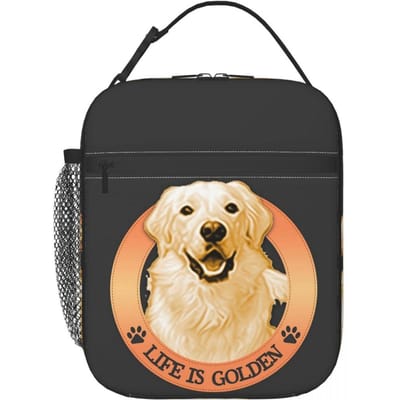 Life Is Golden Retrievers Geïsoleerde Lunchtas voor Vrouwen Kantoor Koeltas Thermische Voedseldoos Tote Draagbare Lunchboxen Container One Size