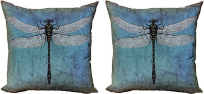 ABAKUHAUS Grunge decoratiekussen – Kussenhoes 2-delige set – Turquoise/donkerblauw, 40×40 cm