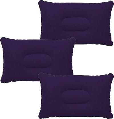Opblaasbare kussens voor volwassenen, set van 3 opblaaskussens, ultralicht en compact, ideaal voor camping, strand en reizen