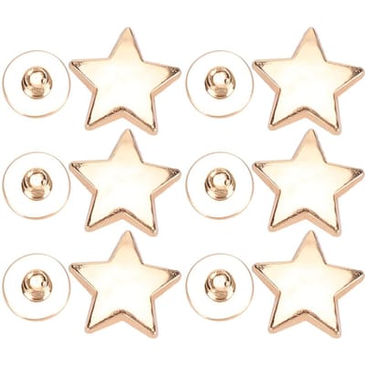 Lot de 50 rivets en forme d'étoile, vis plates de 12 mm, accessoires pour vêtements, alliage de zinc anticorrosion(Or )