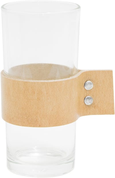TAK Design Drinkglas Wrap Me - Incl. Lederen Band - Glas - Ø6,7 x 14,5 cm - Bruin