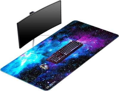 Extra grote gaming muismat 110x50cm met antisliprubber en stof, ideaal voor laptop en pc gaming setup, bureau mat voor toetsenbord en muis
