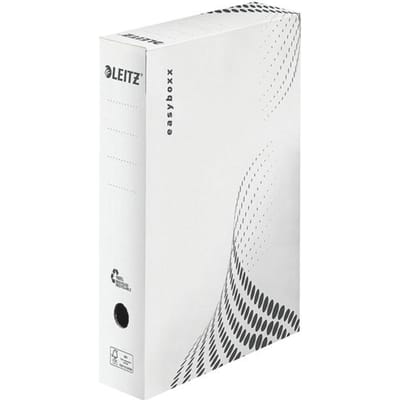Leitz Easyboxx Archiefdoos | 1 Stuk | 8 x 35 x 25 cm | Wit Karton | FSC® | Voor A4 & Foolscap Documenten | Stapelbare Archiefbox met Deksel