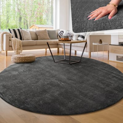 Paco Home Moderne woonkamer tapijt kortpolig wasbaar zacht uni effect bont antislip 160 cm Rund