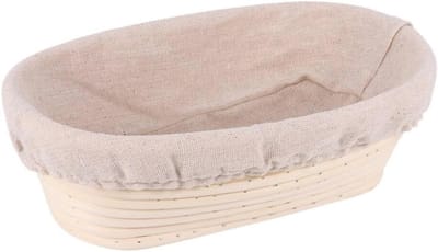 Ovale Gaarmand voor Zuurdeeg - Handgemaakte Deegmand van Rotan 30 x 14 x 7 cm