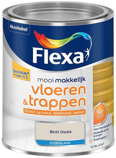Flexa - Mooi Makkelijk Vloeren & Trappen Zijdeglans - Binti Oasis - Mengverf - 750 Ml