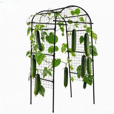 Triumpunpre Metalen Plantensteun voor Klimplanten | U-Vormig Klimrek voor Tuin en Balkon | Stevige Tuin Accessoire | 90*80*205cm
