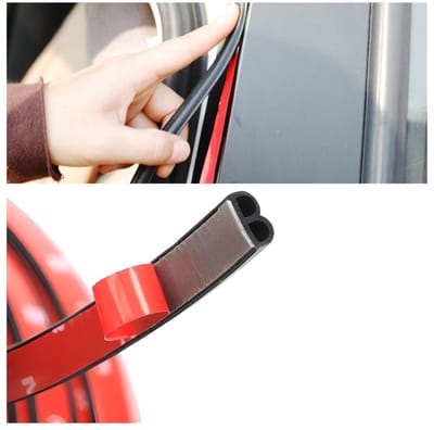 Dailygoods - Rubberen Afdichting - Geluidsisolatie - Universeel 8 m - Zelfklevend - Tochtstopper voor Autodeuren - Zwart