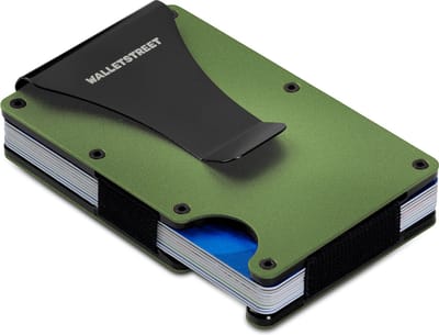 Walletstreet Premium R33 Pasjeshouder\Creditcardhouder - minimaal 15 pasjes inclusief Geld Clip voor al uw Biljetten-RFID Anti Skim Technologie-Moss Green