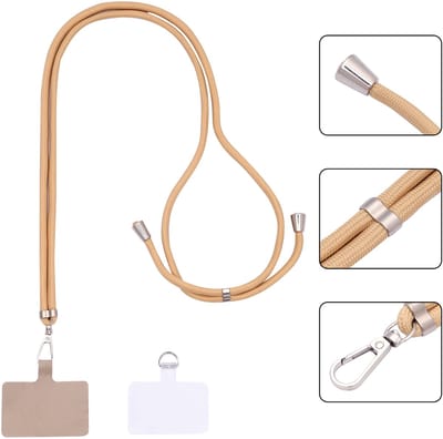 Casemania Universele Telefoonkoord - Goud- Verstelbare Telefoonketting - Crossbody Draagkoord Koord voor Telefoon - Lanyard Cord