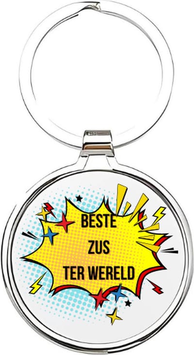Akyol - Beste zus ter wereld Sleutelhanger - zus - De liefste zus - Zus sleutelhanger - Zussen sleutelhanger - Sleutelhanger zus - Familie sleutelhanger - verjaardagscadeautje - Zus cadeau - Sister - zusje - 4 x 7,5 CM