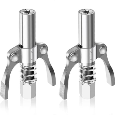 2x Vetnippel Hoge Druk Snelkoppeling Vergrendeling Olie Injectie Spuitmonden 3.66in gray