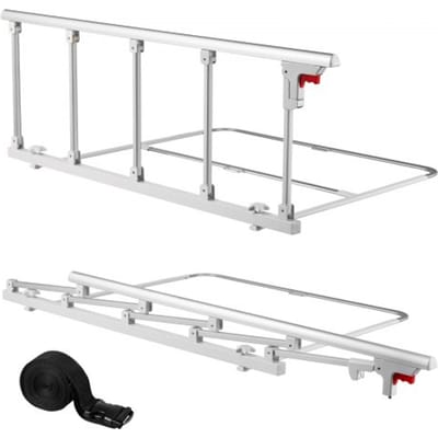 VEVOR Opvouwbare bedhek voor senioren, 122 cm bedhek met bevestigingsband, valbeveiliging, handgreep voor handbescherming, randbeschermer, geschikt voor kingsize, queensize, tweepersoonsbedden en eenpersoonsbedden
