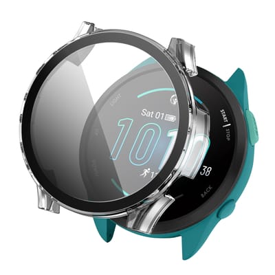 Screen protector - Geschikt voor Geschikt voor Garmin Forerunner 165 / 165 Music - Full Cover Hard Case / Beschermend Hoesje - Transparant