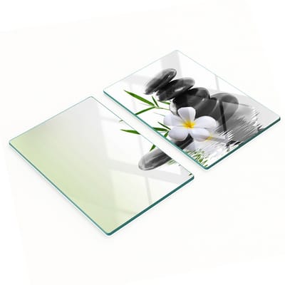 Keukenplanken van gehard glas met decoratieve afbeeldingen van Zen-stenen, 2x40x52 cm