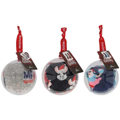 kerstsokken kinderen in kerstbal - 6-Pack - Multi Color - Maat 23/26 - kerstsokken - kerst sokken - sokken kerstmis