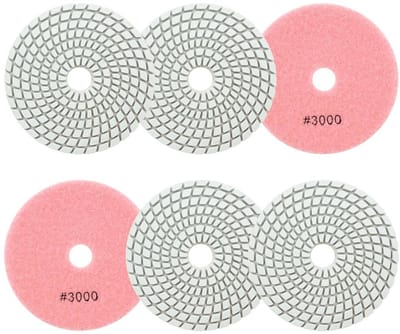 Polijstpads - Diamant schijven - Natte steenbewerking - Fijn slijpen tot glans - 100 mm 6 stuks - Niet gespecificeerd