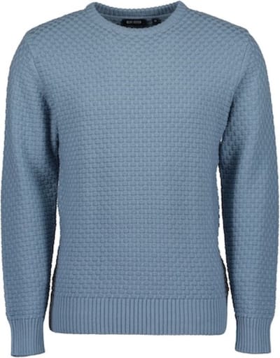 Blue Seven heren trui - heren trui met relief - jeansblauw - 376403 - maat M