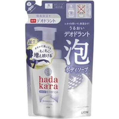 LION - Hadakara Medicated Deodorant Foam Body Soap Herbal Soap 440ml Refill