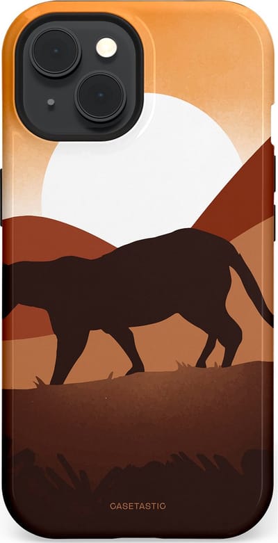 Casetastic Hoesje Geschikt voor Apple iPhone 15 Magsafe - Stijlvolle Beschermende Duo-layer Case - Zonsondergang Safari