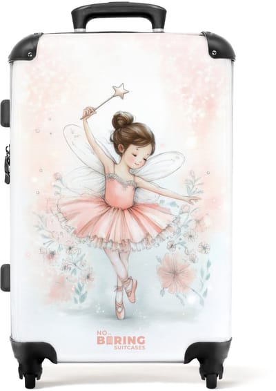 NoBoringSuitcases.com - Grote koffer - Ballerina fee op spitzen - Kinderkoffer geschikt voor jongen en meisjes - Reiskoffer met 4 wielen - Trolley op wieltjes - Rolkoffer groot kinderen - 72 liter - Ruimbagage valies 20kg