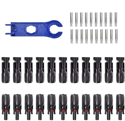 Zonnepaneel Connectoren - Adapterset Bedrading - Energie Installatie - Waterdichte Verbinding - 10 Paar Set - Zwart